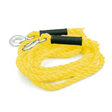 Car Emergency Tools Heavy Duty Synthetic Yellow Tow Strap Rope Two Hook Strap With Forged Hooks